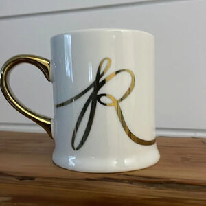 Indigo Mug Gold Holiday Edition 2014 Initial Monogrammed “R” Coffee tea